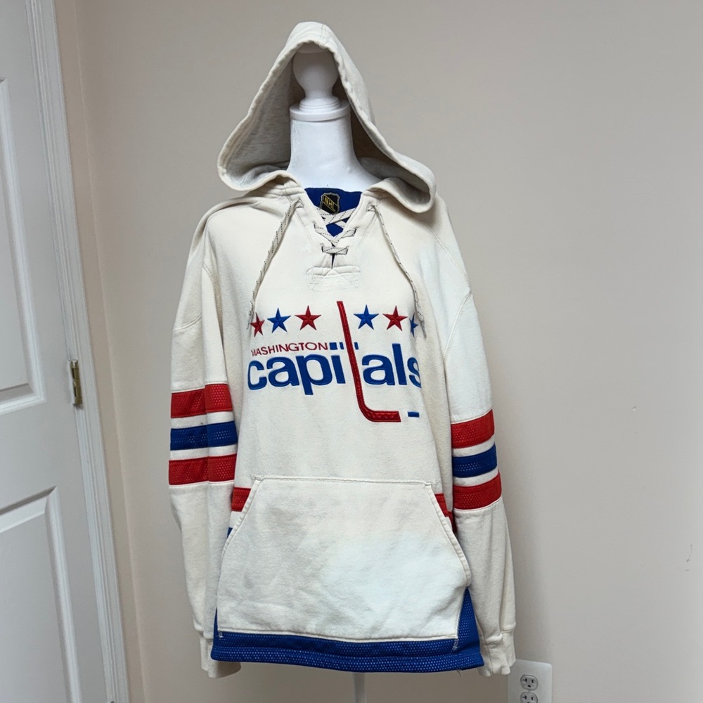 CCM Cream and Red Capitals Hoodie